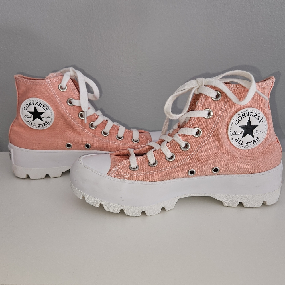 Converse Pink Chuck Taylor All Star Lugged Platform Sneaker - Size 6.5 - Picture 4 of 9